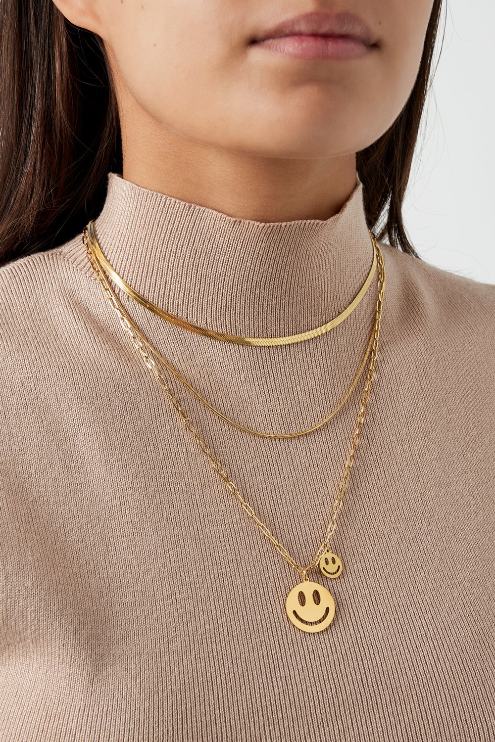 Happy layers necklace - Silver Color color h5Picture2
